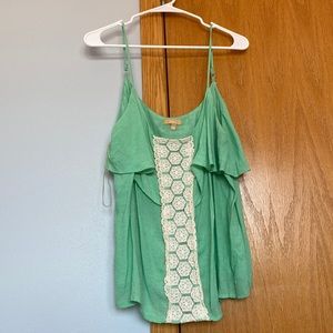Takara mint green and crotchet tank top